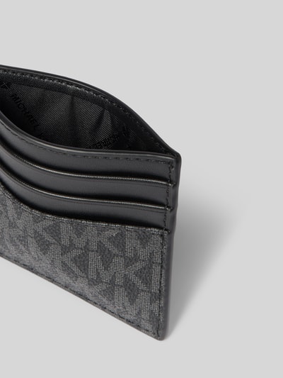 Produktfoto, Portemonnaie mit Logo-Detail Modell 'Greyson' von Michael Kors in Grau und Schwarz, offenes Hauptfach, Steckfächer, strukturierte Textur