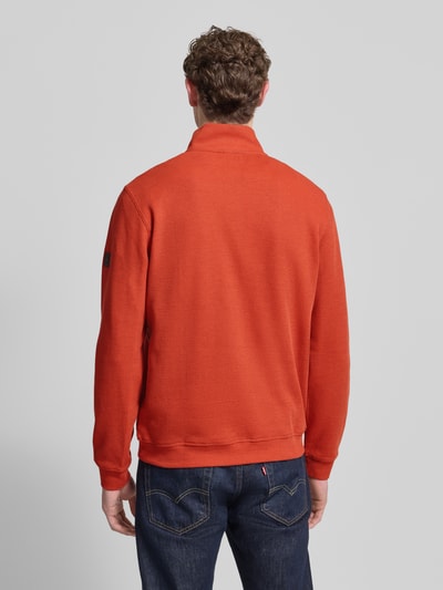 LERROS Regular Fit Troyer mit Stehkragen und Reißverschluss Dunkelorange 5