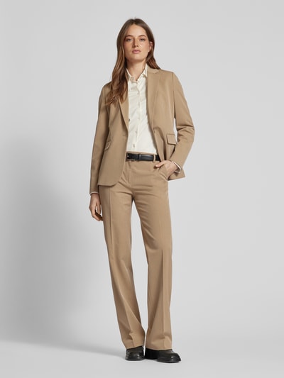 Christian Berg Woman Selection Wide Leg Stoffhose mit Bügelfalten Taupe 1