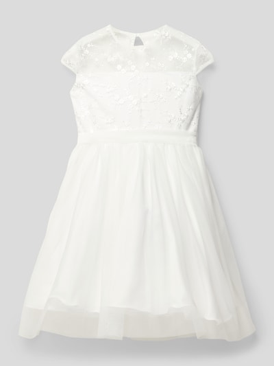 Une Hautre Couture Sukienka komunijna obszyta koronką Złamany biały 1