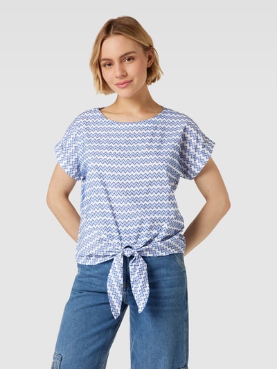 Christian Berg Woman Blouseshirt van katoen met knoopdetail Koningsblauw - 4