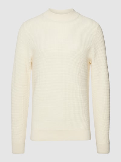 BOSS Gebreide pullover met opstaande kraag, model 'Opale' Offwhite - 2