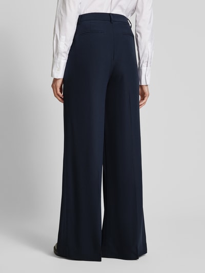 Lauren Ralph Lauren Wide leg bandplooibroek met riemlussen, model 'KIRAHN' Marineblauw - 5