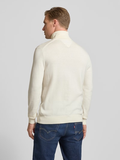 Tommy Hilfiger Regular Fit Rollkragenpullover aus Baumwoll-Kaschmir-Mix Offwhite 5