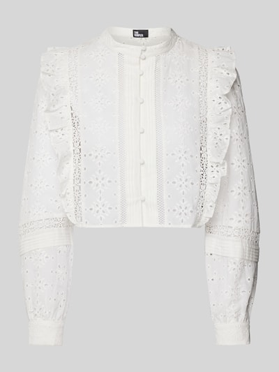 THE KOOPLES Cropped Bluse mit Lochstickerei Weiss 2