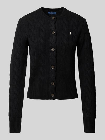 Polo Ralph Lauren Wollcardigan mit Zopfmuster Black 2