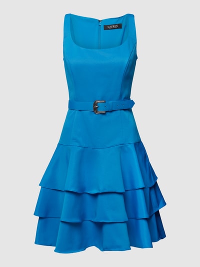 Lauren Ralph Lauren Knielanges Cocktailkleid in Stufen-Optik Modell 'Ailanny' Royal 2