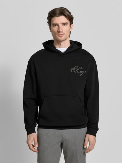 HUGO Regular Fit Hoodie aus reiner Baumwolle Modell 'DALENTO' Black 4