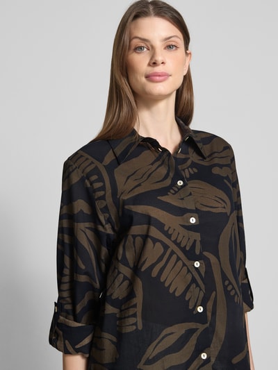 OPUS Regular Fit Hemdbluse mit durchgehender Knopfleiste Modell 'Fumine' Dunkelblau 3