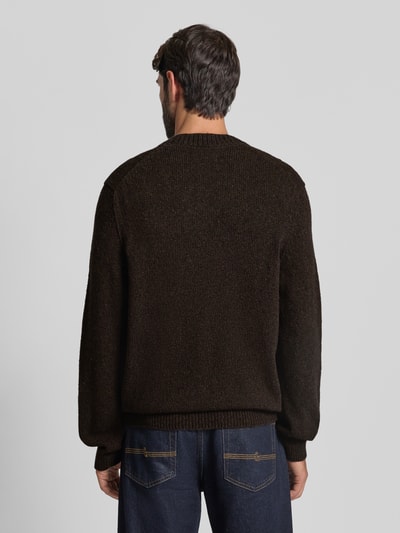 Marc O'Polo Regular Fit Strickpullover aus Woll-Mix Dunkelbraun 5