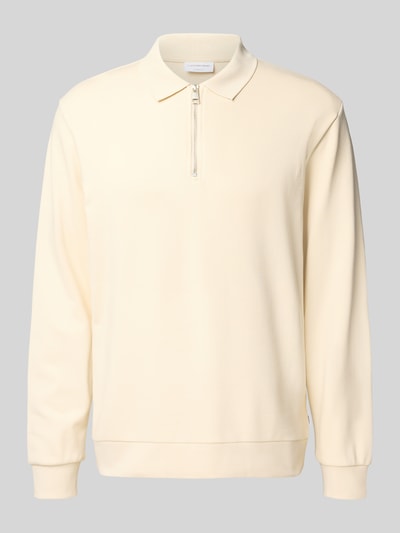 Lindbergh Relaxed Fit Poloshirt mit Label-Detail Stein 2