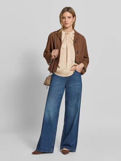 Neo Noir Blusenshirt aus Satin Modell 'Fleur' Sand 1