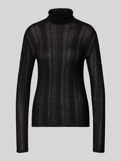 My Essential Wardrobe Gebreide pullover met col, model 'Haddis' Zwart - 1