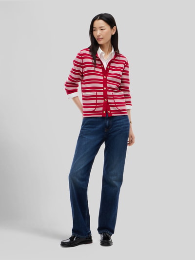 Tommy Hilfiger Regular Fit Strickjacke aus Baumwoll-Mix  Rot 1