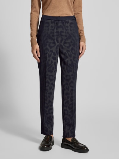 Marc Cain Feminine fit stoffen broek met persplooien Zwart - 4