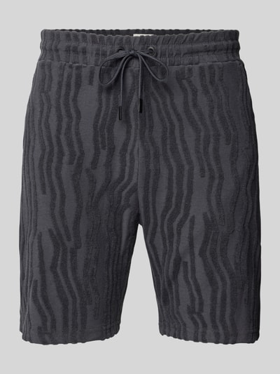 Scotch & Soda Regular fit sweatshorts met structuurmotief Zwart - 2