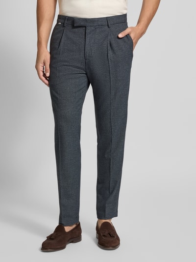 Cinque Regular fit stoffen broek met persplooien, model 'CiSalto' Marineblauw - 4