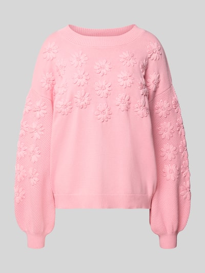 LOLLYS LAUNDRY Gebreide pullover met ronde hals, model 'Musa' Roze - 2