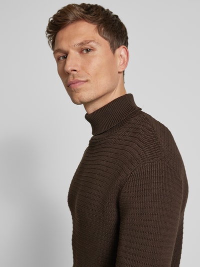 SELECTED HOMME Strickpullover mit Rollkragen Modell 'THEO' Mittelbraun 3