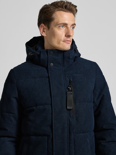 Tom Tailor Gewatteerd regular fit jack met afneembare capuchon Marineblauw - 3