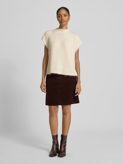 FREE/QUENT Minirok van corduroy, model 'Cordy' Donkerbruin - 1