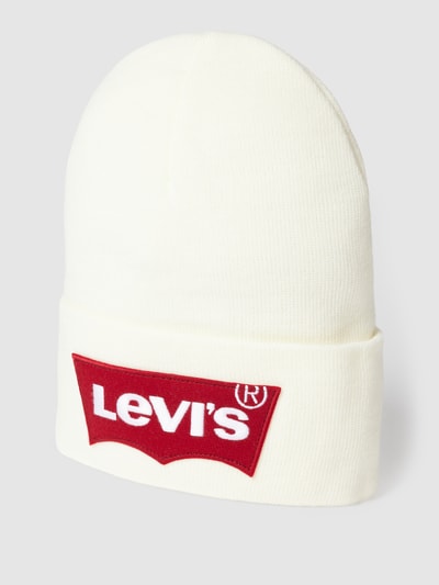 Levi's® Beanie mit Label-Applikation Modell 'OVERSIZED BATWIN' Weiss 1