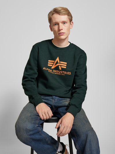 Alpha Industries Sweatshirt mit Label-Print Petrol 3