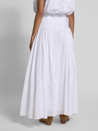 Bardot Maxirok in laagjeslook, model 'AMORETTE' Wit - 5