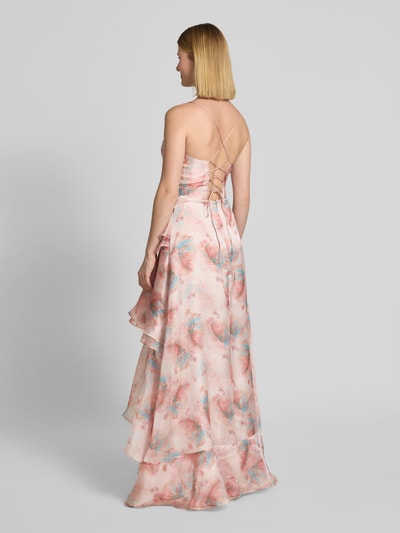 Luxuar Abendkleid mit Spaghettiträger Apricot 5