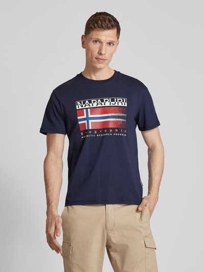 Napapijri T-Shirt mit Label- und Statement-Print Modell 'S-KREIS' Marine 4