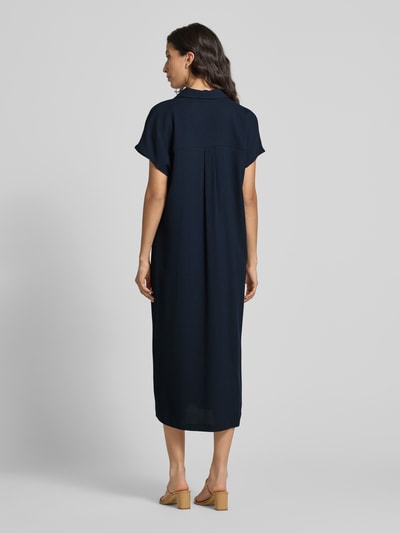 OPUS Midi-jurk met platte kraag, model 'Wannie' Donkerblauw - 5