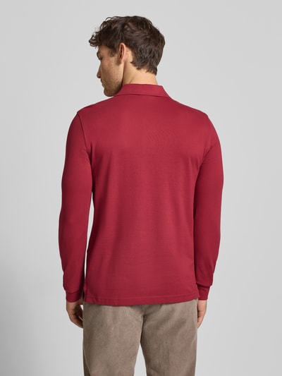Christian Berg Men Poloshirt met labelstitching  Donkerrood - 5