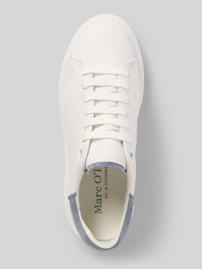 Produktfoto, Low Top Sneaker aus echtem Leder Modell 'SVEA 9A' von Marc O'Polo in Uni-Optik, runde Spitze, flache Sohle, Label-Prägung