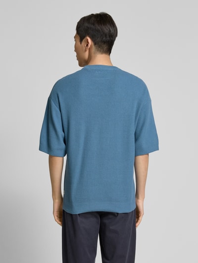 Jack & Jones Premium Gebreid shirt met ronde hals, model 'KALEB' Oceaanblauw - 5