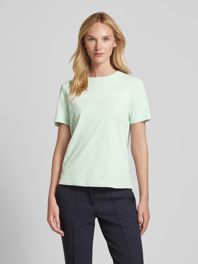 Tommy Hilfiger T-shirt met labelprint Mintgroen - 4