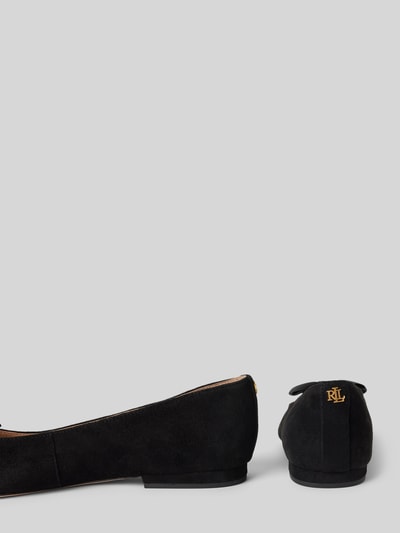 Lauren Ralph Lauren Lederballerinas mit Schleifen-Detail Modell Black 2