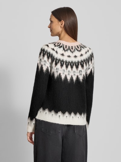 Oui Sweter z dzianiny z prążkowanymi wykończeniami Średnioszary 5