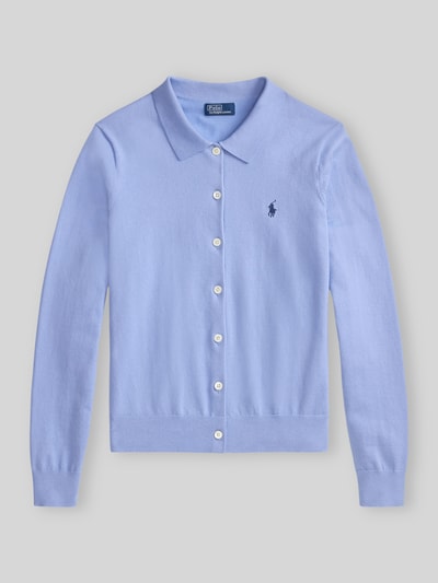 Polo Ralph Lauren Regular Fit Strickjacke aus Baumwoll-Mix Hellblau 2