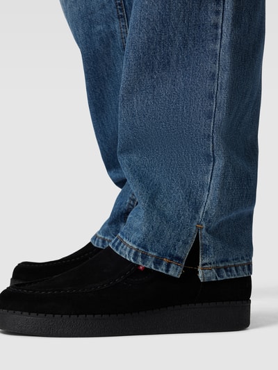 URBAN CLASSICS Straight fit jeans met achterzakken, model 'Straight Slit Jeans' Blauw - 3