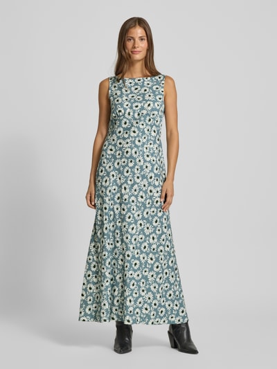 Luisa Cerano Długa sukienka z okrągłym dekoltem Szaroniebieski 4