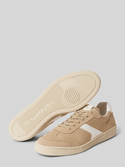 Marc O'Polo Low Top Sneaker aus edlem Velours-Rindsleder mit Glattleder-Details Sand 4