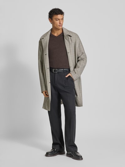 Christian Berg Men Kaschmirpullover mit V-Ausschnitt Schoko Melange 1