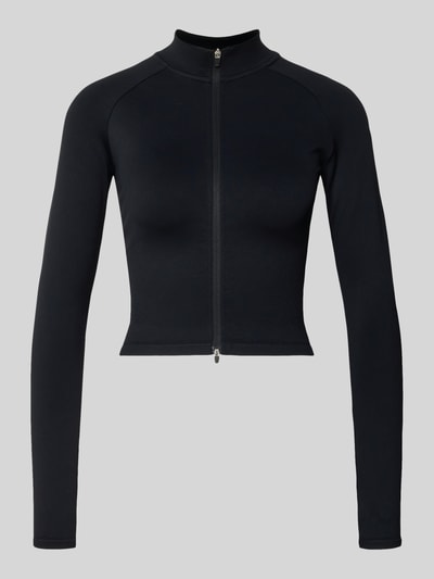 Productfoto, Slim Fit Jacke mit Zweiwege-Reißverschluss van aim'n, zwart, materiaalmix met stretch, opstaande kraag, slanke vorm, gladde textuur