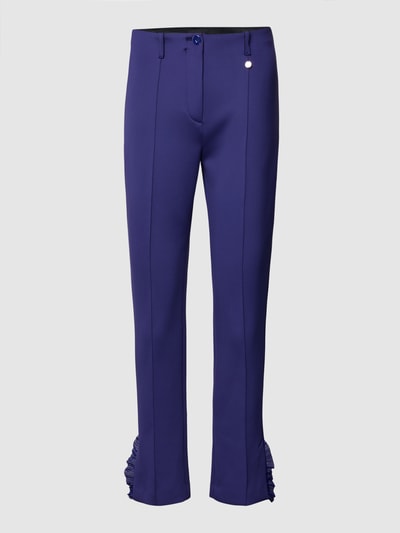 Marc Cain Slim fit stoffen broek met vaste persplooien Paars - 2