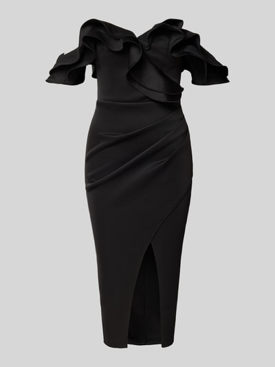 Lipsy Cocktailkleid mit drapierten Rüschen Black 2