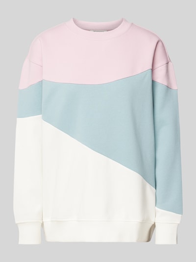 Tom Tailor Denim Comfort Fit Sweatshirt aus Baumwoll-Mix in Color-Blocking-Design Rosa 2