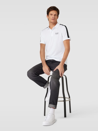 EA7 Emporio Armani Regular fit poloshirt met labelprint Wit - 1