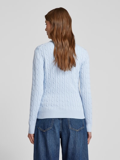 Gant Strickpullover mit Label-Stitching Hellblau 5