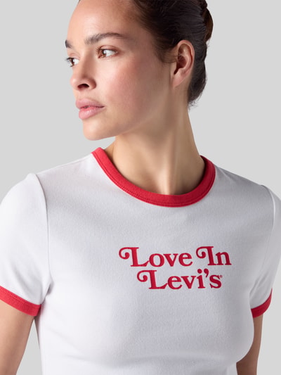 Levi's® Slim Fit T-Shirt aus Baumwoll-Mix Rot Melange 3