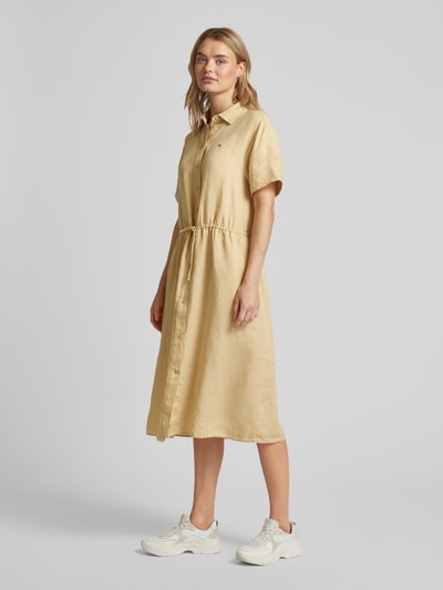 Tommy Hilfiger Overhemdjurk van linnen met labelstitching Beige - 1